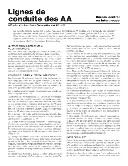 Bureau central ou Intergroupe