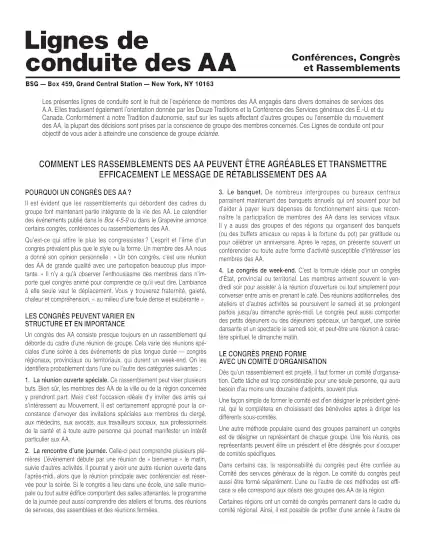 Conférences, Congrès et Rassemblements