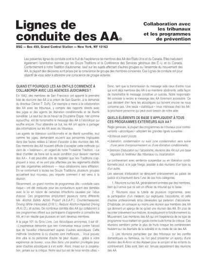 Collaboration avec les tribunaux et les programmes de prévention