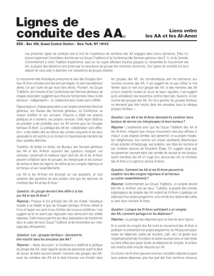 Liens entre les AA et les Al‑Anon