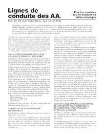 Pour les membres des AA oeuvrant en milieu alcoolique